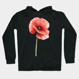 Red Poppies | Poppy Pattern | Poppy Seamless Design | black background Hoodie